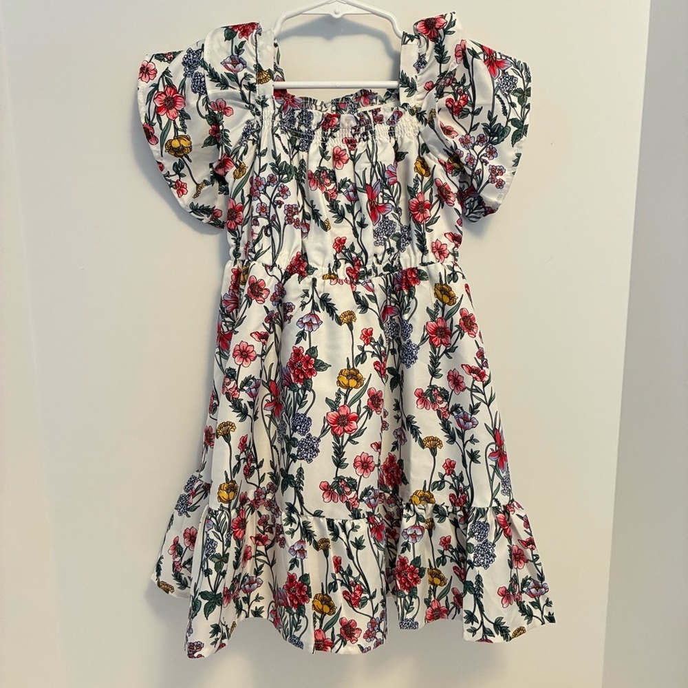 Janie and Jack Toddler Girl's The Rooftop Dress Jet Ivory Floral Size 2T